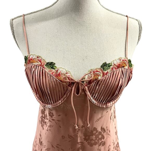 For Love & Lemons Lola Midi Pink Slip Dress Size M - Picture 3 of 9